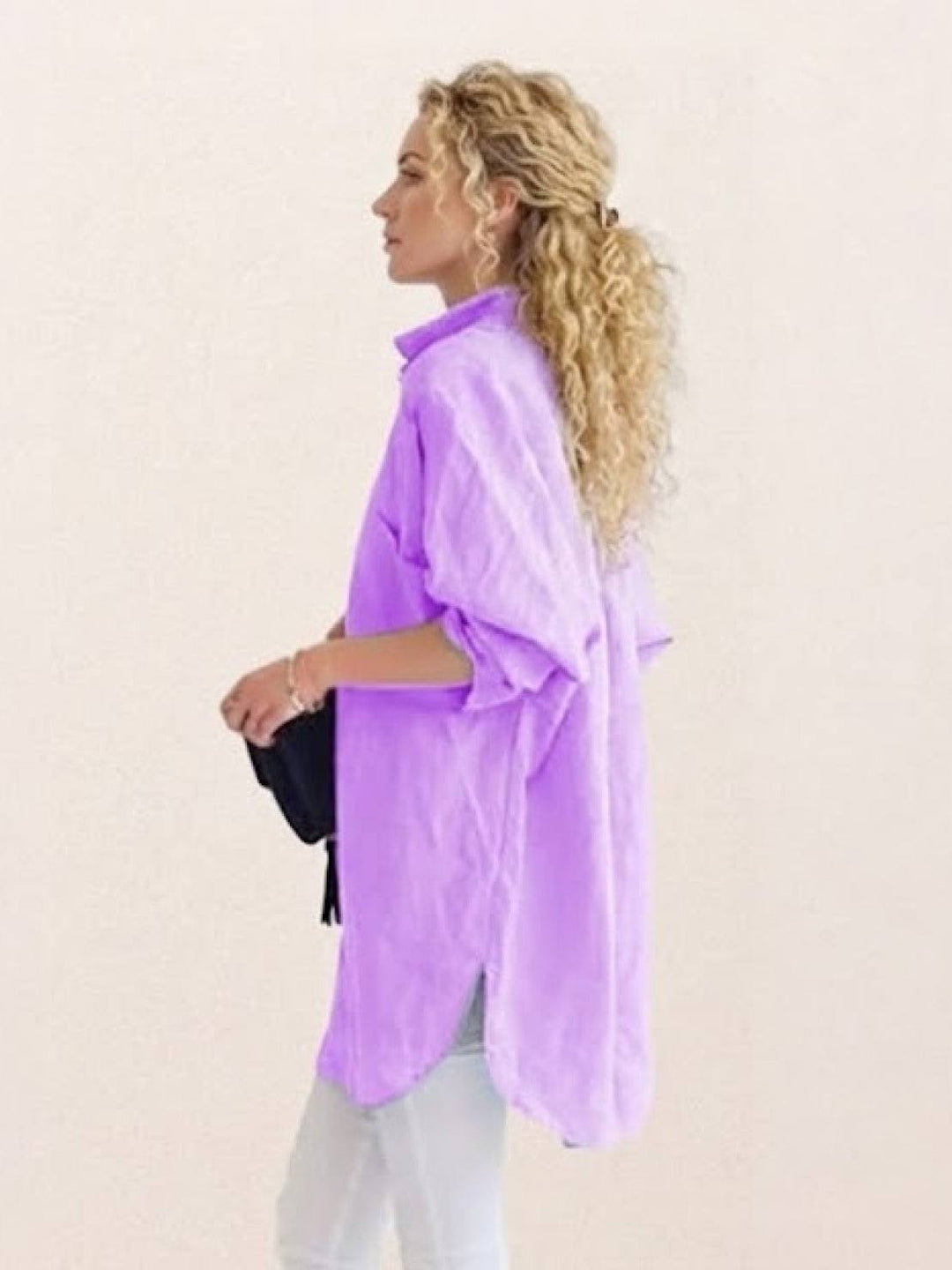 ELSIE™ - Oversized 100% Cotton Linen Shirt