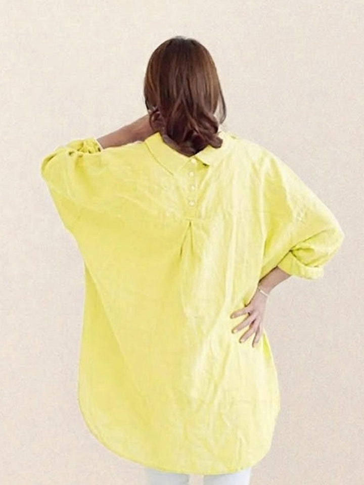 ELSIE™ - Oversized 100% Cotton Linen Shirt