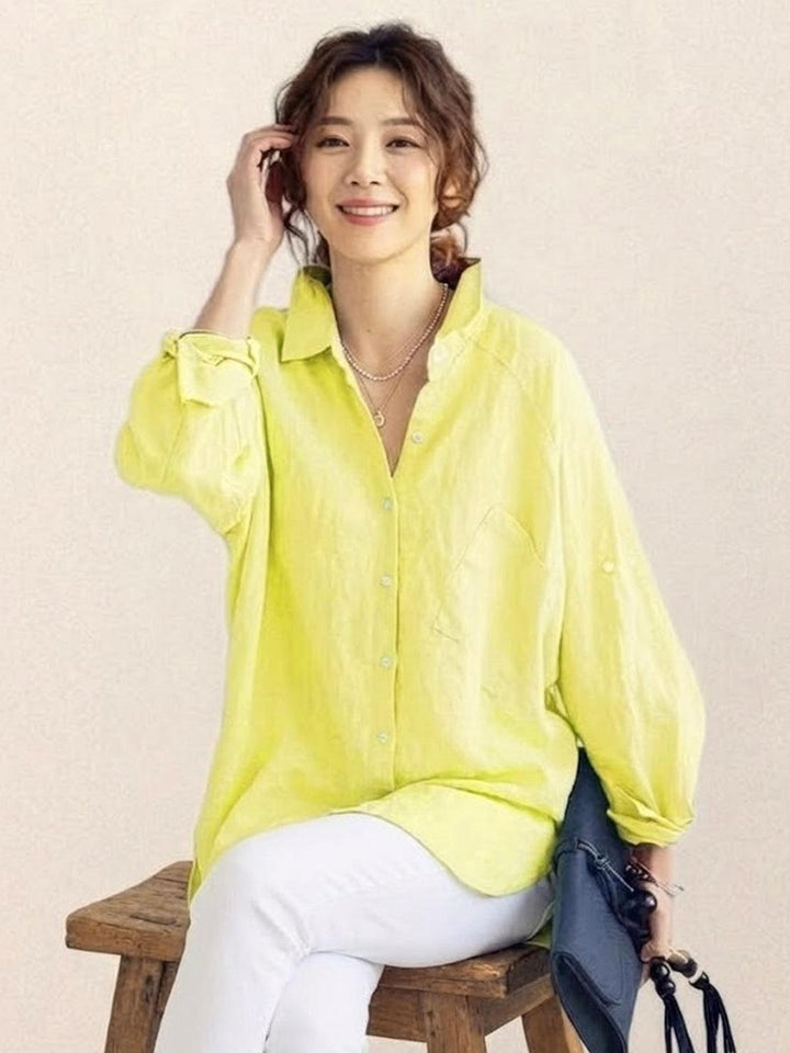 ELSIE™ - Oversized 100% Cotton Linen Shirt
