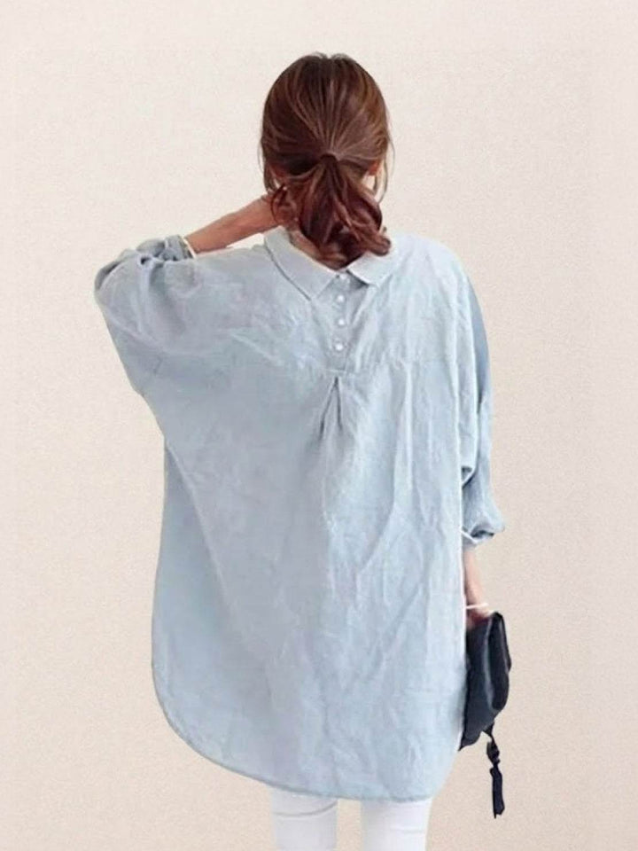 ELSIE™ - Oversized 100% Cotton Linen Shirt