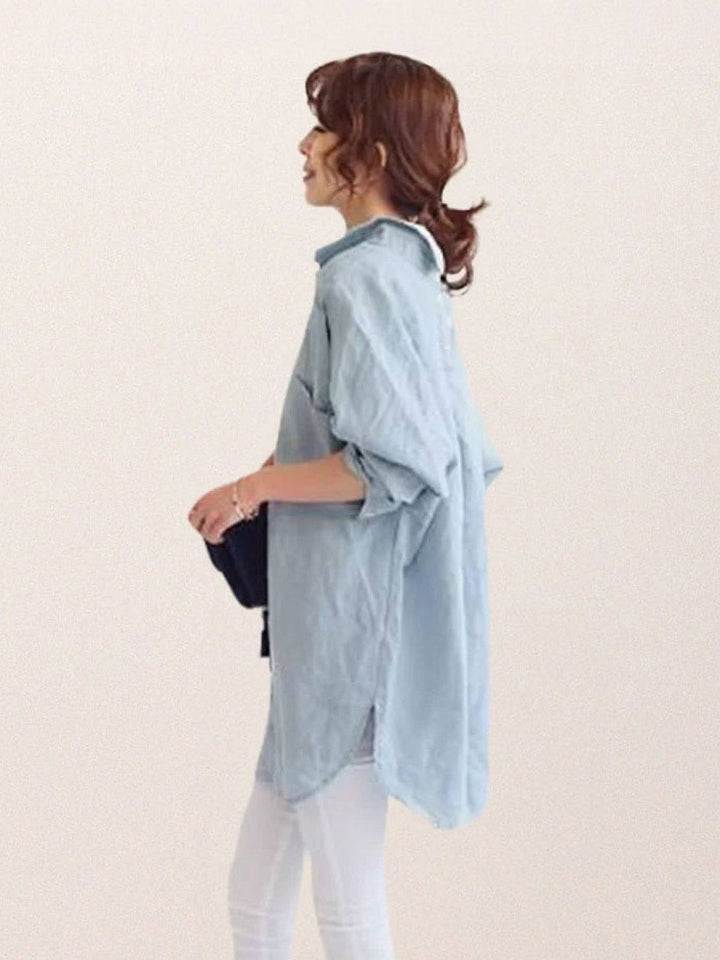 ELSIE™ - Oversized 100% Cotton Linen Shirt
